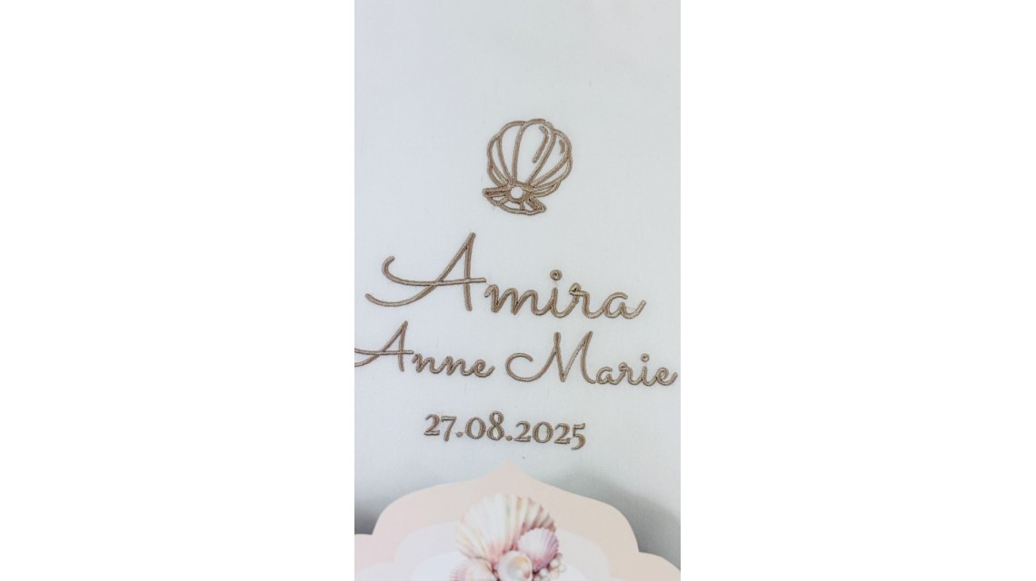 Trusou botez cu perle și scoici în nuanțe sand & peach – „Perle Marine” 2